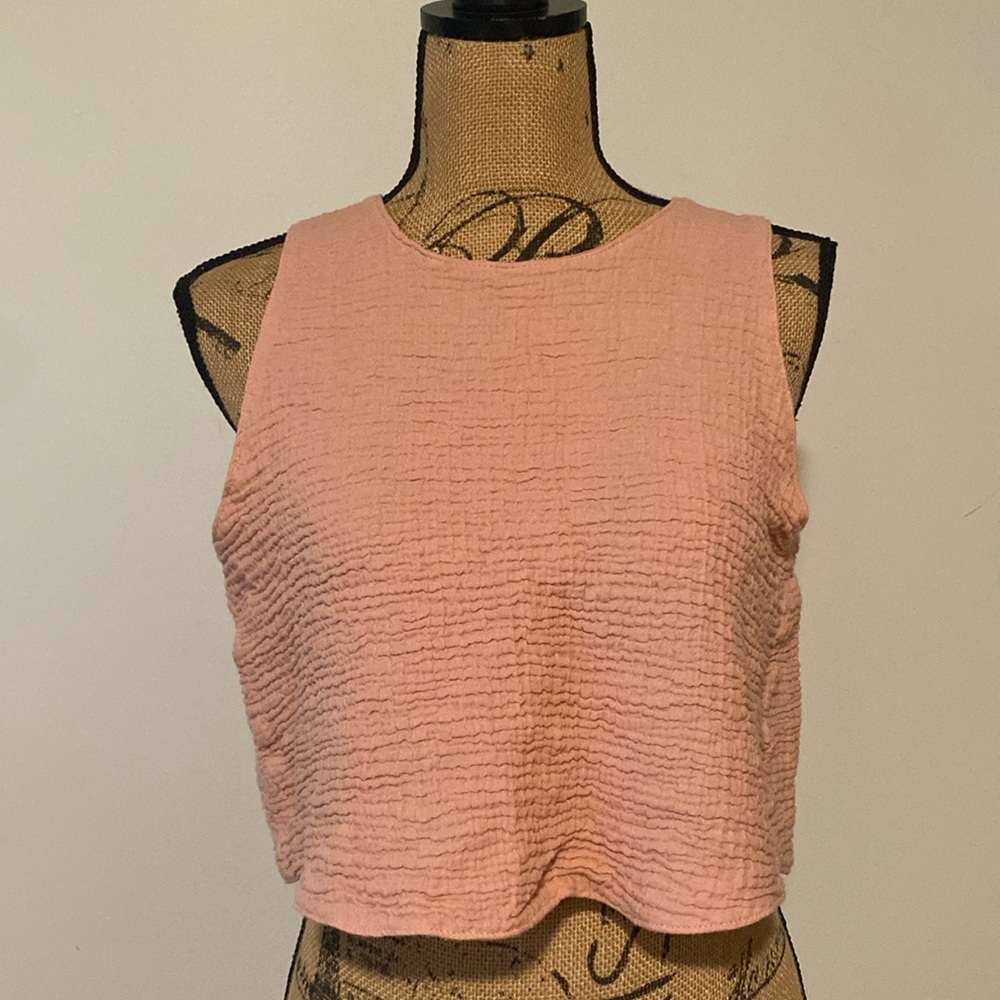 Zara Tie-Back Gauze Crop Top